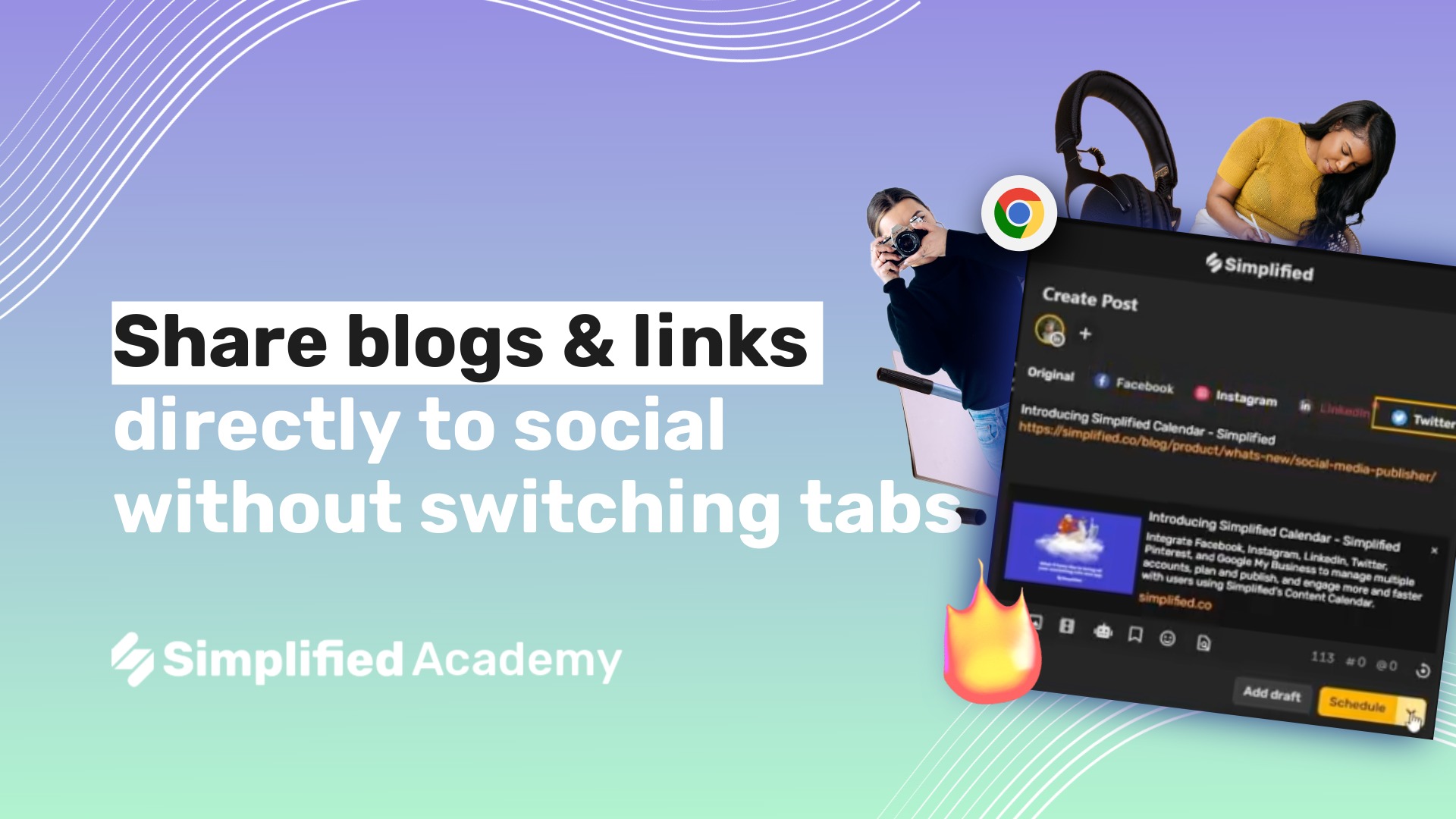 share blogs to social media with Simplified google chrome extension