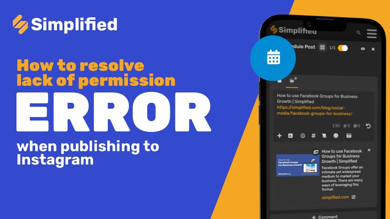 resolve lack of permission error when publishing to Instagram