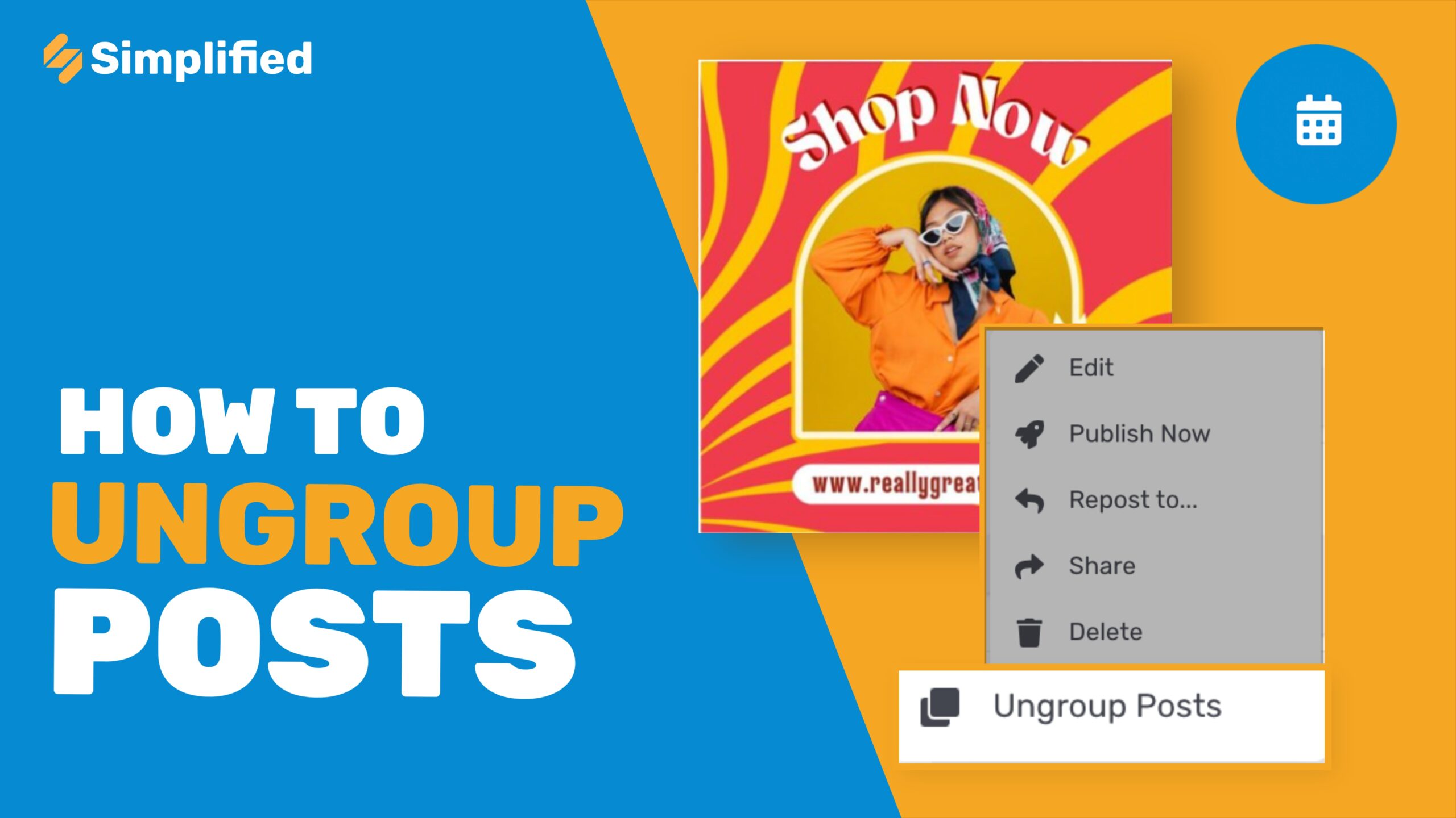 ungroup posts on simplified social media app